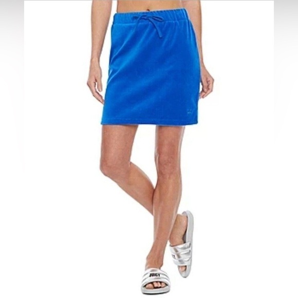 NWOT Juicy Couture Velour-Like Royal Blue Mini Skirt Size Medium - Picture 1 of 5